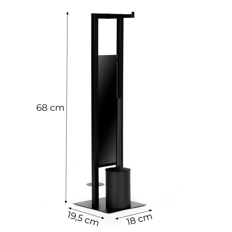ModernHome Toiletrolhouder - Met Toiletborstel & Reserverolhouder - Zwart