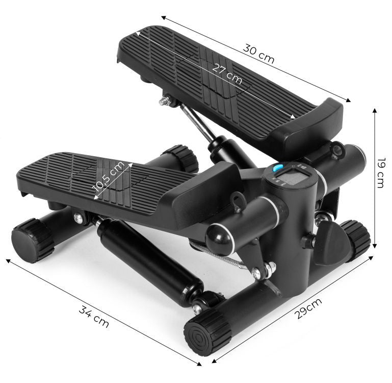 MovePro Stepper - Met Weerstandsbanden - Fitness Stepper - Met Display & Beschermmat
