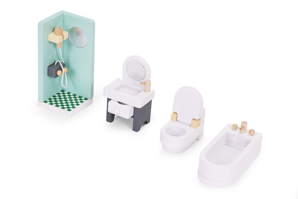 Multistore Houten Poppenhuis Meubelset - 30-delig - Meubels & Accessoires