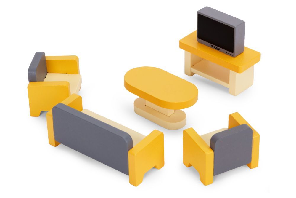 Multistore Houten Poppenhuis Meubelset - 30-delig - Meubels & Accessoires
