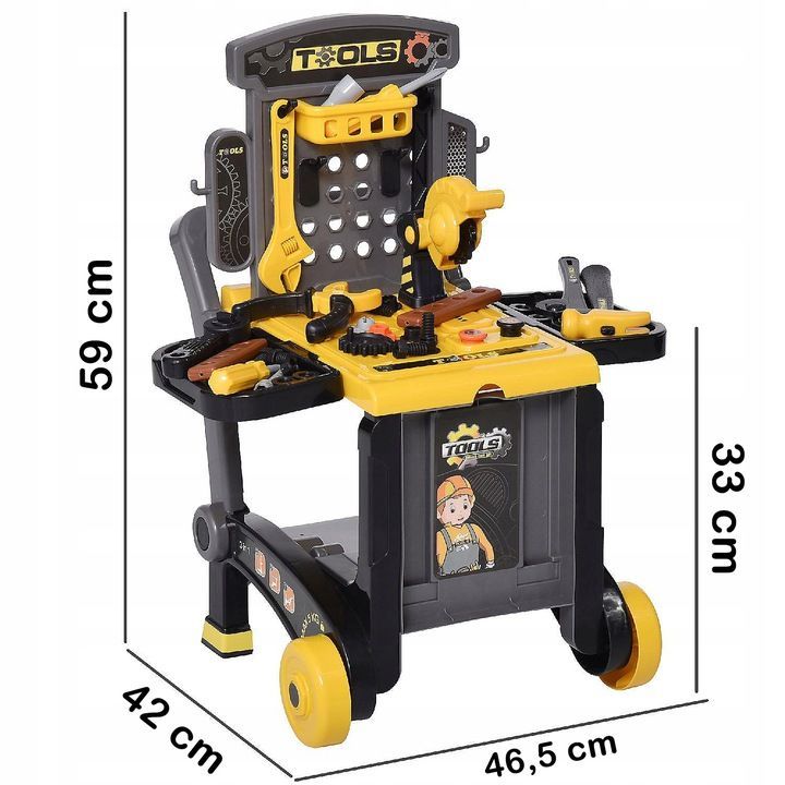 Multistore Kinderwerkbank 3-in-1 - Opvouwbaar - Met Speelgoedgereedschap