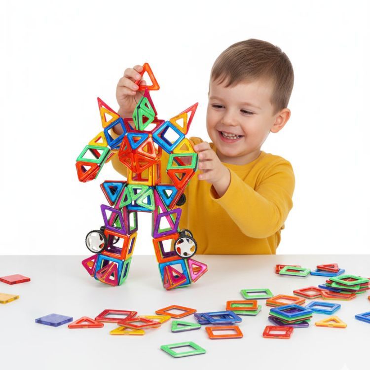 Multistore Magnetische Bouwblokken - 130-delige Bouwset - Huis, Auto & Aanhanger