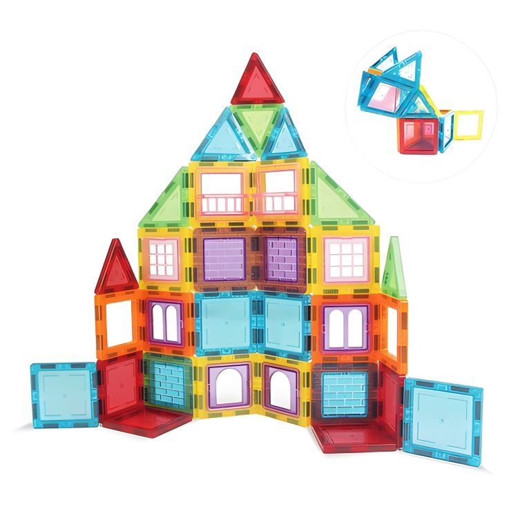 Multistore Magnetische Bouwblokken - 130-delige Bouwset - Huis, Auto & Aanhanger