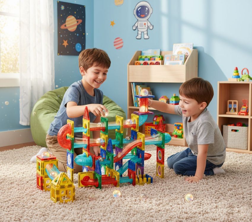 Multistore Magnetische LED Knikkerbaan - 105-delige Bouwset - Marble Run