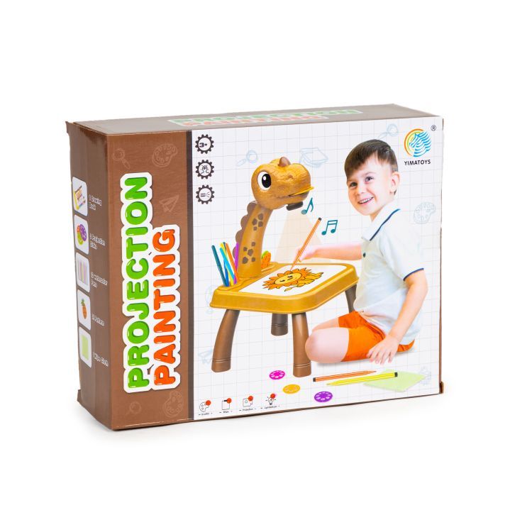 Multistore Tekenprojector Dinosaurus - Geel - 24 Patronen - 12 Stiften - Vanaf 3 Jaar