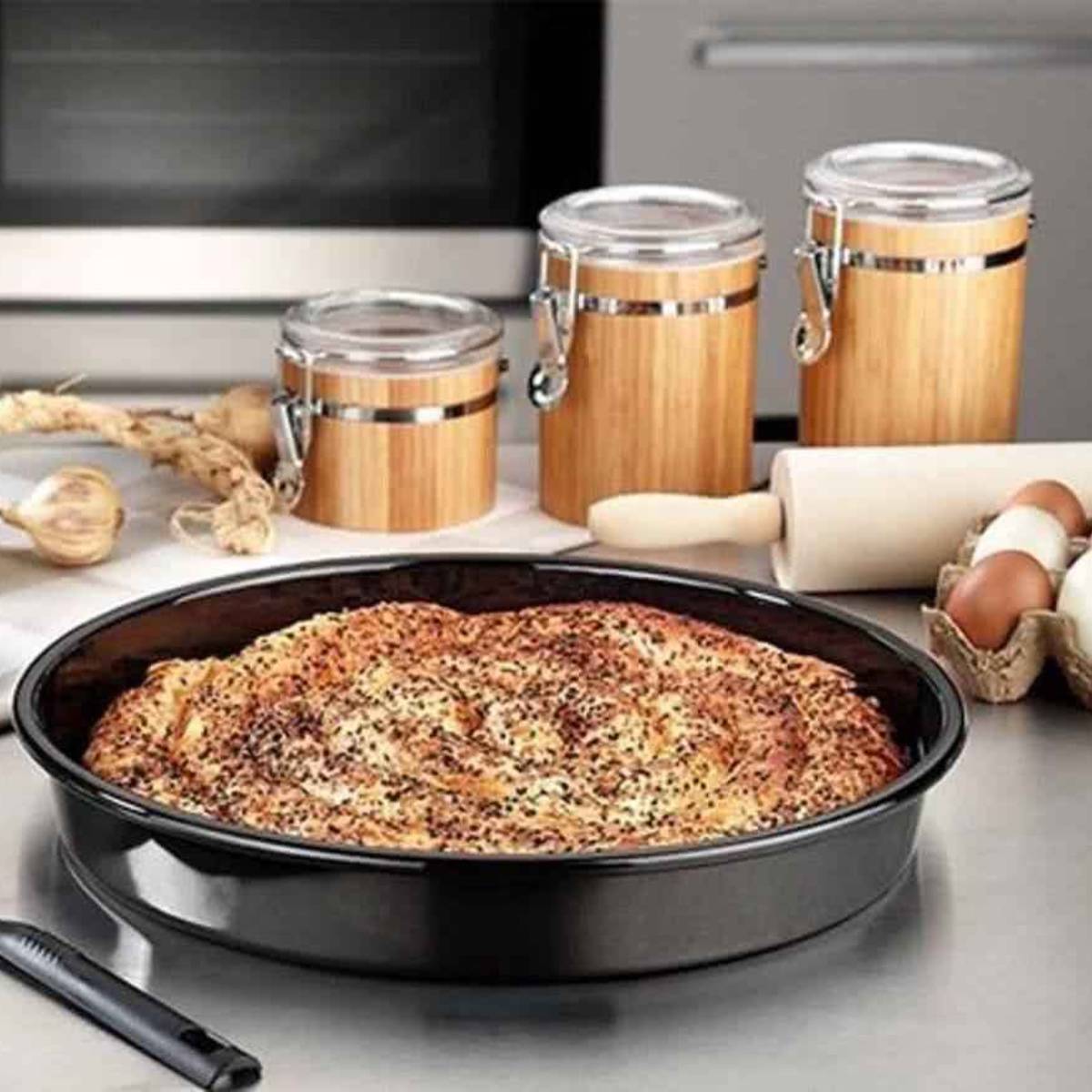 Nusse Ovenschaal 34cm - Ronde Emaille Schaal voor Oven en Grill