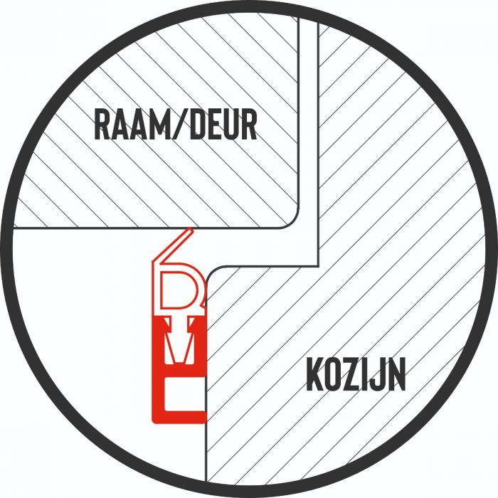 MacLean PVC Draft Profile Aufputzmontage – Weiß/Grau – 23 mm x 1 m