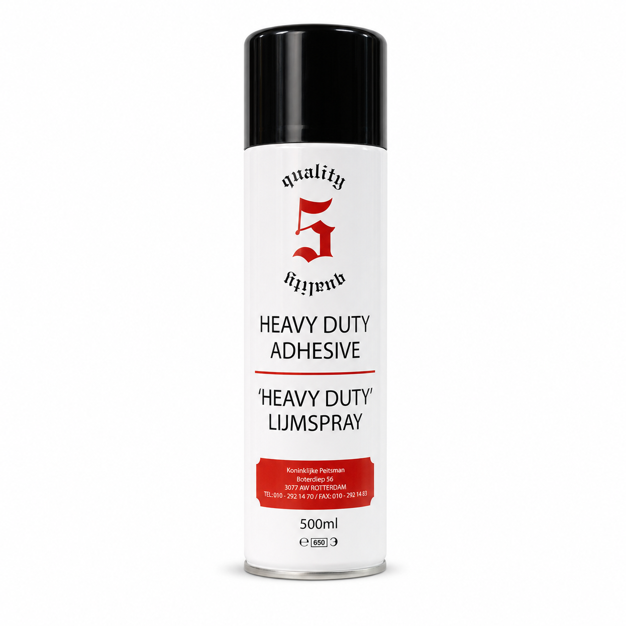 Peitsman Heavyduty Universele Contactlijm Spraylijm / Spuitlijm - Professionele Spuit Lijmspray 500ML