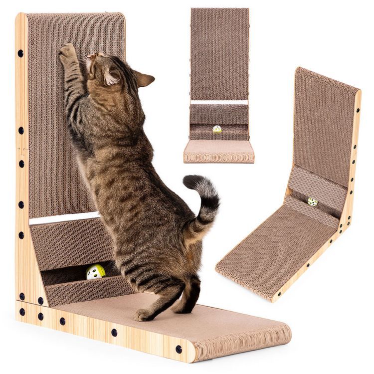 Petsi Kattenkrabber - Hoekmodel - Karton & MDF - Met Speelbal