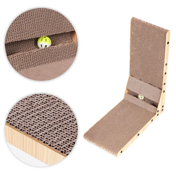 Petsi Kattenkrabber - Hoekmodel - Karton & MDF - Met Speelbal