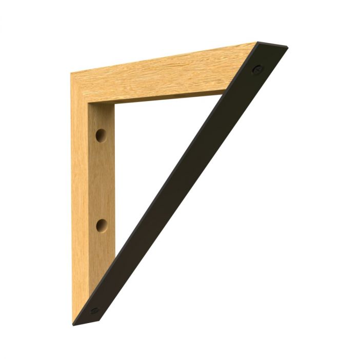 Maclean Plankdrager Driehoek - 2 stuks - 201 x 201mm - Hout / Metaal - Zwart - Plankdragers