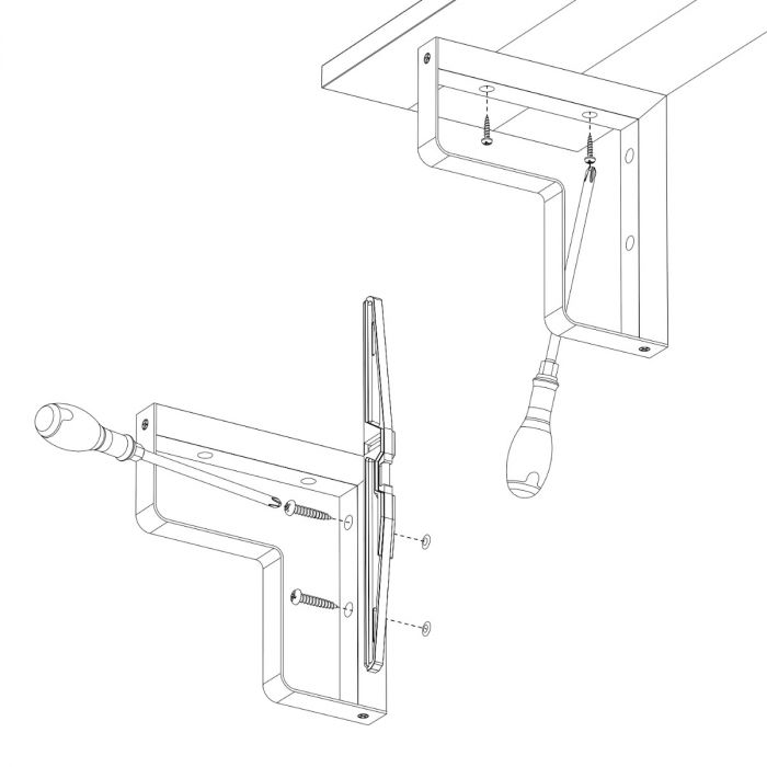 Maclean Plankdrager L-Vorm - 2 stuks - 202 x 202mm - Hout / Metaal - Zwart - Plankdragers