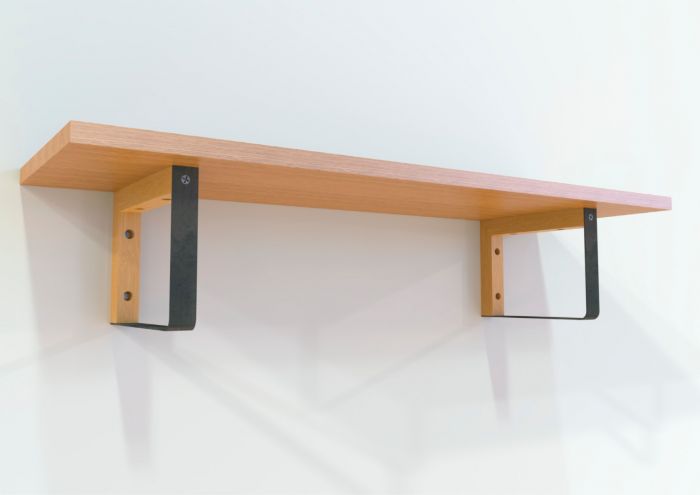Maclean Regalhalterung Rechteck – 2 Stück – 152 x 202 mm – Holz/Metall – Schwarz – Regalhalterungen 