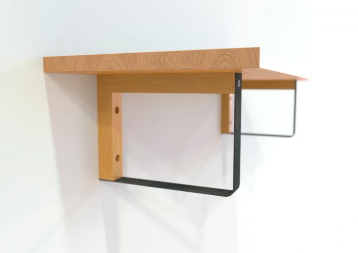 Maclean Shelf bracket Rectangle - 2 pieces - 152 x 202mm - Wood / Metal - Black - Shelf brackets 