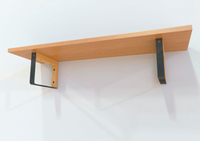 Maclean Plankdrager Rechthoek - 2 stuks - 152 x 202mm - Hout / Metaal - Zwart - Plankdragers