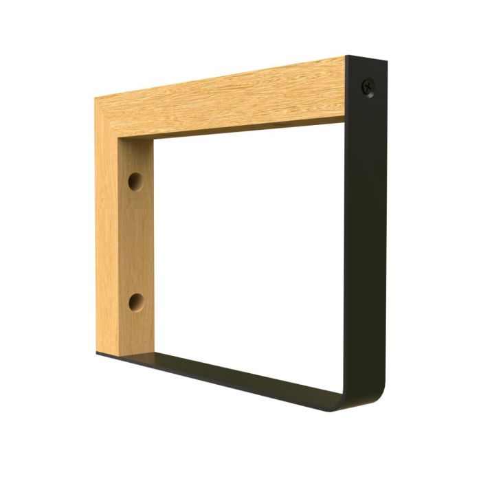 Maclean Shelf bracket Rectangle - 2 pieces - 152 x 202mm - Wood / Metal - Black - Shelf brackets 