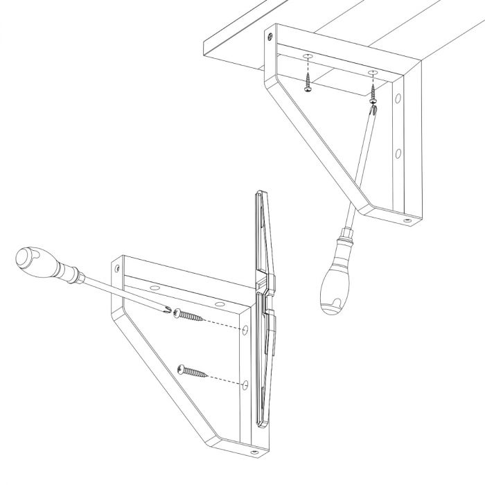 Maclean Plankdrager Spec. Driehoek - 2 stuks - 202 x 202mm - Hout / Metaal - Zwart - Plankdragers