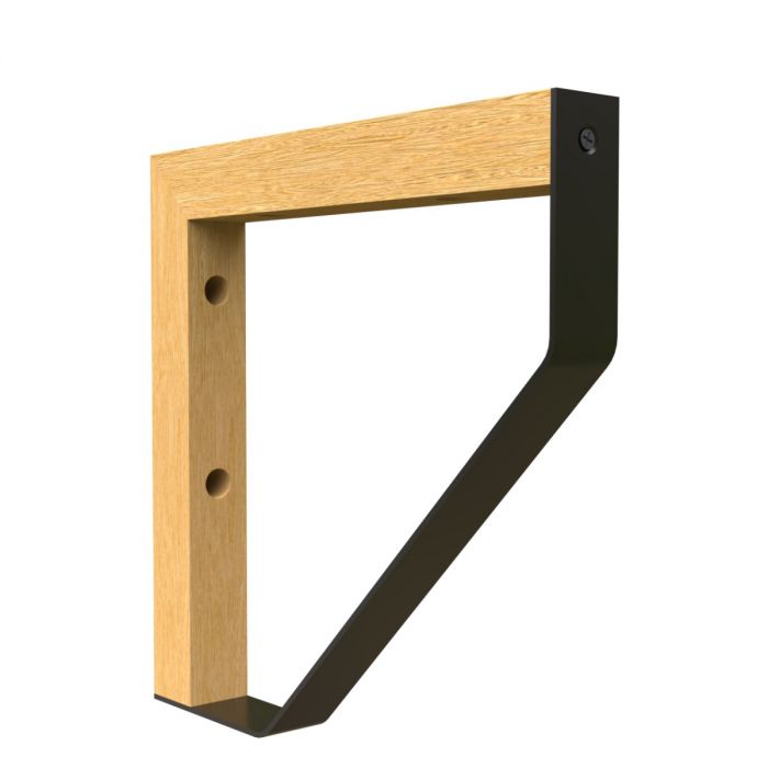 Maclean Regalträger spez. Dreieck – 2 Stück – 202 x 202 mm – Holz/Metall – Schwarz – Regalhalterungen 