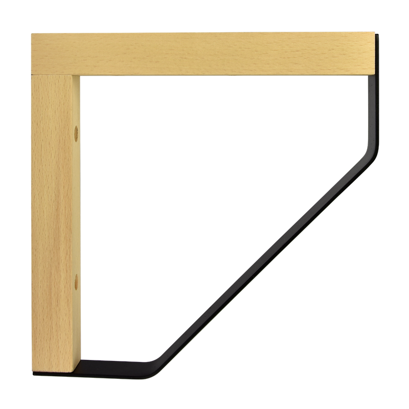 Maclean Plankdrager Spec. Driehoek - 2 stuks - 202 x 202mm - Hout / Metaal - Zwart - Plankdragers