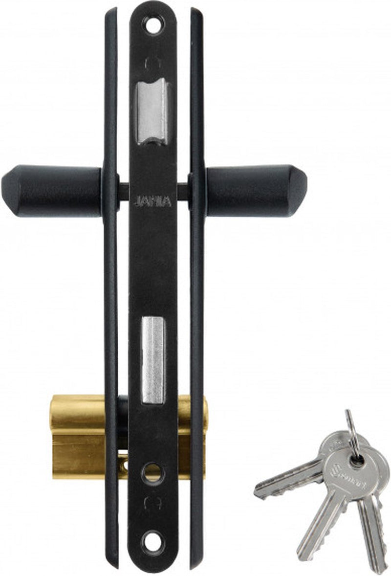 Poortslot met Sleutel - Zwart - Poortbeslag - Cilinder - Deurkruk - Cilinderslot