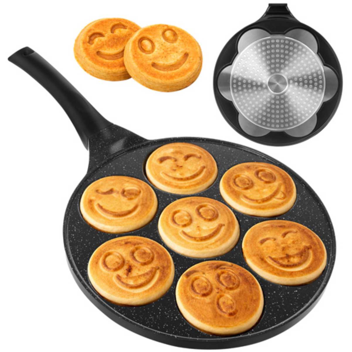 Ruhhy Pancake Pan - Emoji / Smiley Vorm - Pannenkoekenpan - Pancake Maker - Inductie