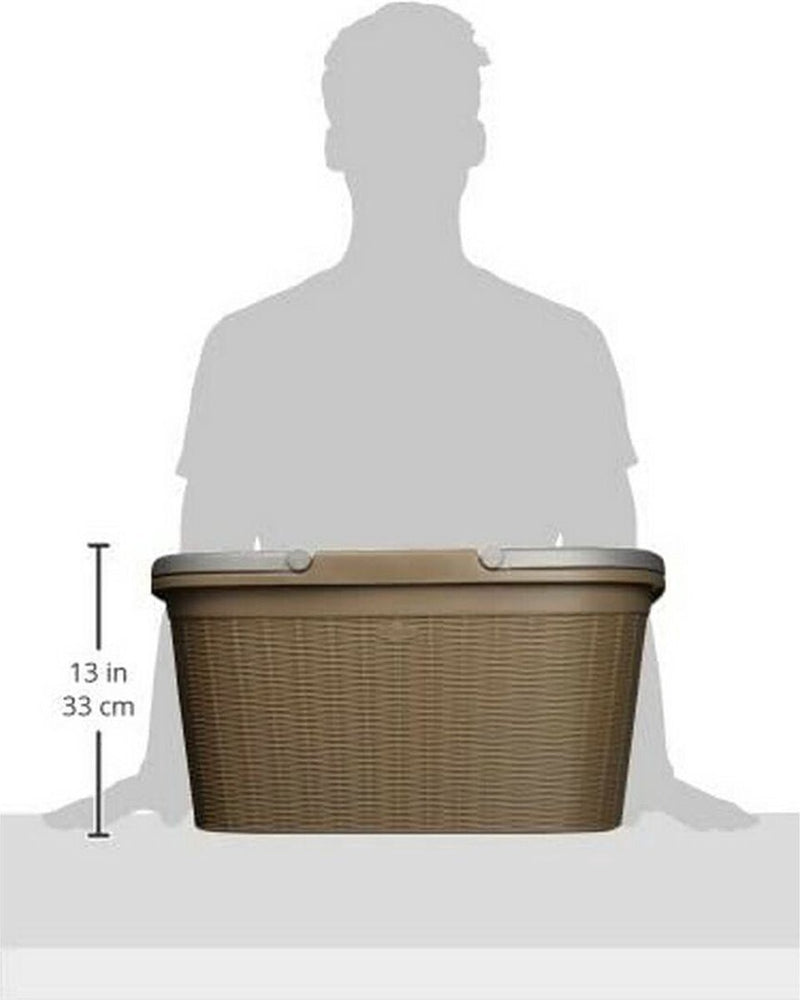 Stefanplast Laundry Basket Chocolate - 35L - 36.5x29x57.5cm - Hip laundry basket 