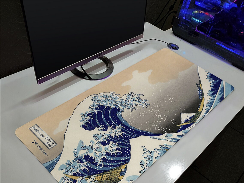 Super großes Mauspad – Big Wave – 90 x 40 cm – Gaming-Mauspad – Mauspad – Pro-Mauspad XXL – Schreibtischunterlage – Computermatte