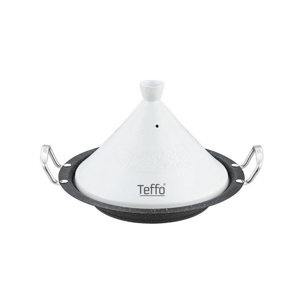 Teffo Tajine Wit / Zwart - Ø30 cm - Graniet - Inductie - TEKZEN