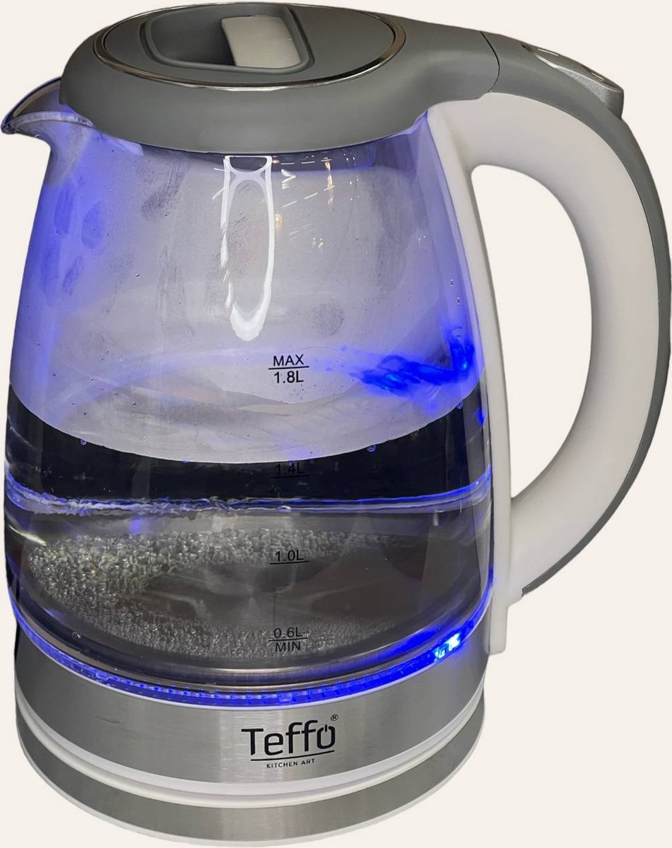 Teffo Wasserkocher – LED-Beleuchtung – 1,8 l – Grau 