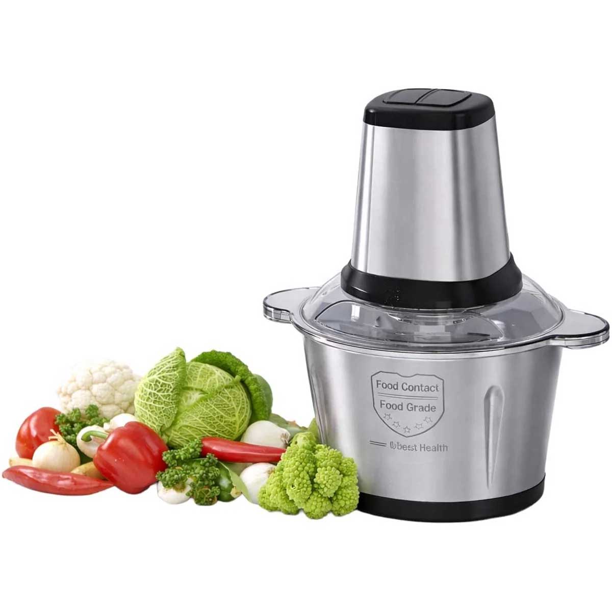Teffo Elektrische Hakmolen - 3L - Food Chopper - 300W - 2 Snelheden - RVS – productafbeelding