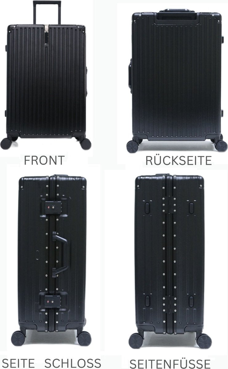 Traveleo Aluminium Kofferset - 3-delig - TSA Cijferslot - Aluminum Frame - Reiskoffer - Trolleyset - Reis Kofferset - Luggage