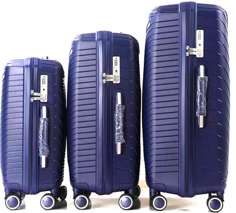Traveleo Kofferset 3-teilig - Zahlenschloss - Leichtgewicht - Reisekoffer - Blau