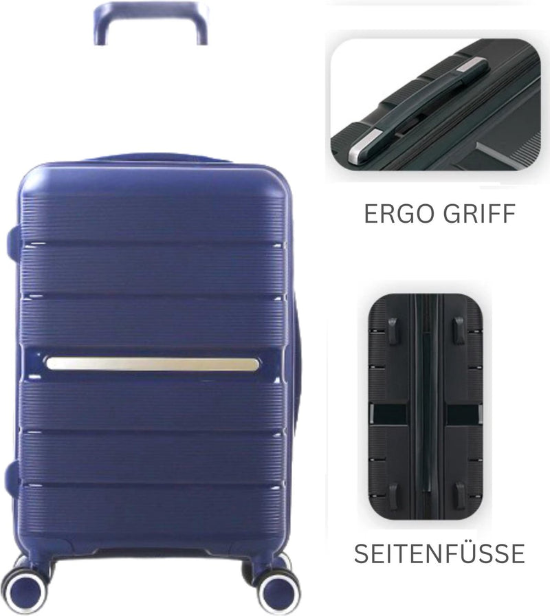 Traveleo Kofferset 3-delig - Cijferslot - Lichtgewicht - Reiskoffer - Blauw