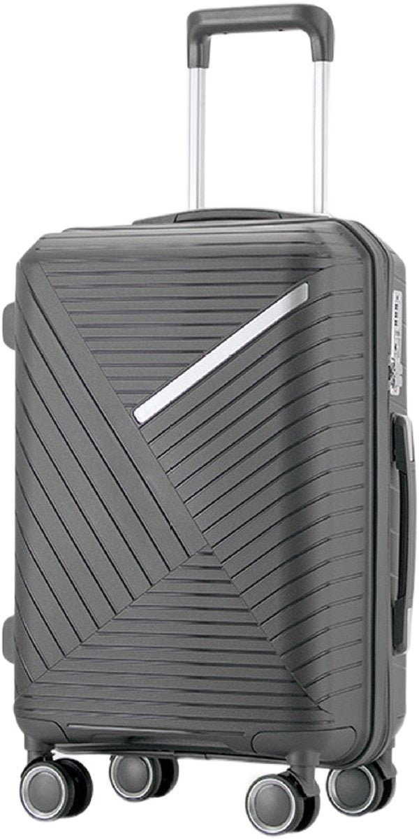 Traveleo Suitcase set 3-piece - Combination lock - Lightweight - Travel suitcase - Gray