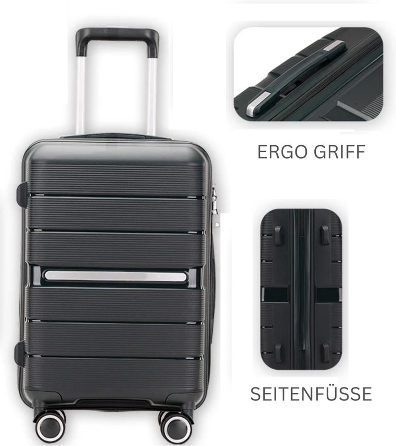 Traveleo Kofferset 3-delig - Cijferslot - Lichtgewicht - Reiskoffer - Zwart