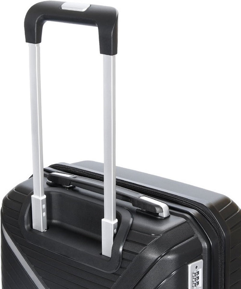 Traveleo Suitcase set 3-piece - Combination lock - Lightweight - Travel suitcase - Black