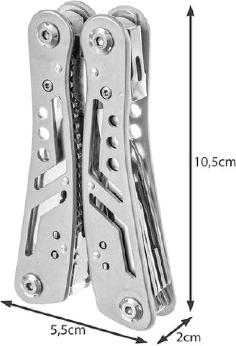 Trizand Multitool 13-in-1 - Pocket knife - Incl. Protective cover - Working - Outdoor - Camping - Multitool Pocket Knife - Inc. Bit set - Survival - Multifunction tool - Stainless steel