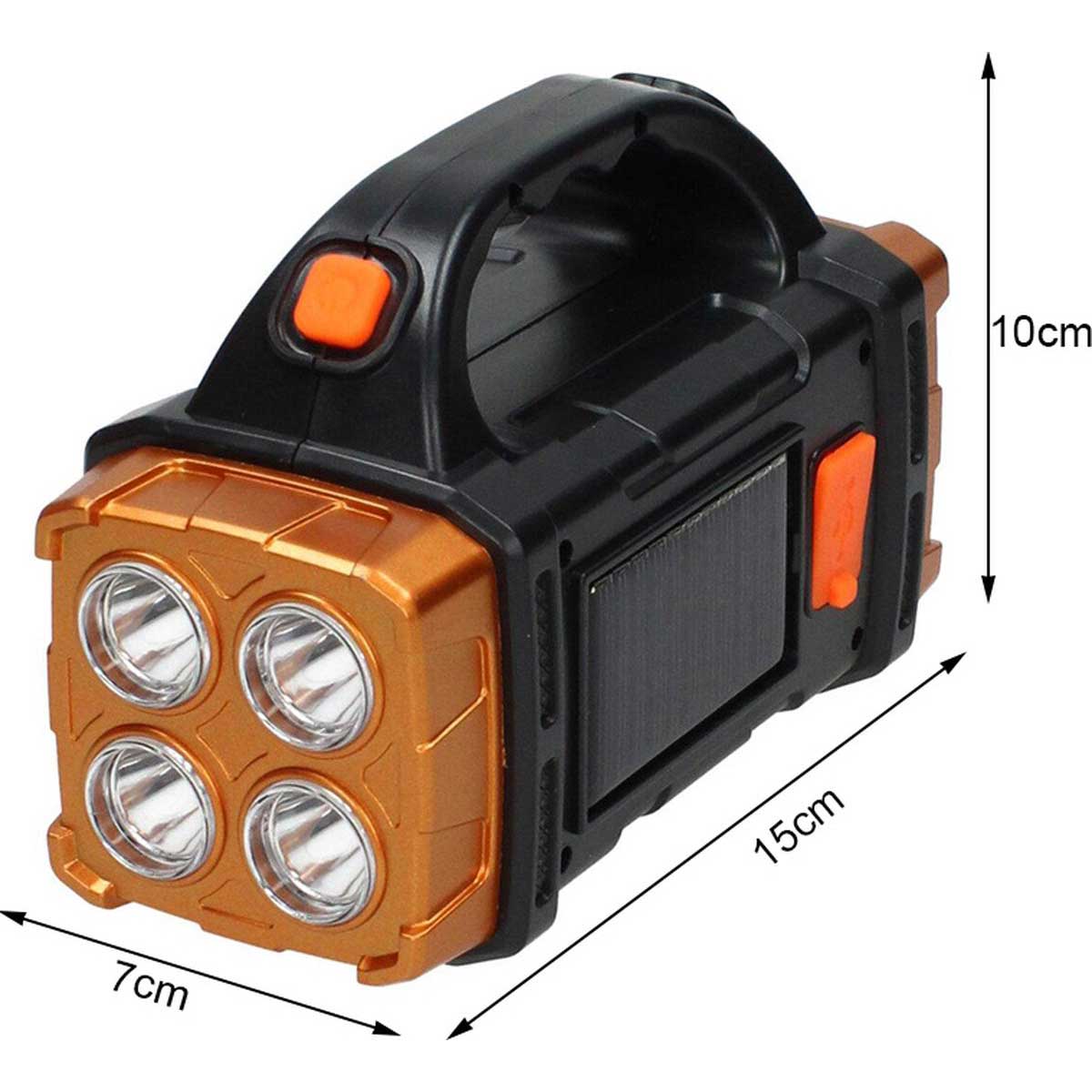 Verk Group Dubbele Schijnwerper – USB & Solar Oplaadbaar – 2x COB LED – Powerbank & Noodlamp zaklampen productafbeelding 7