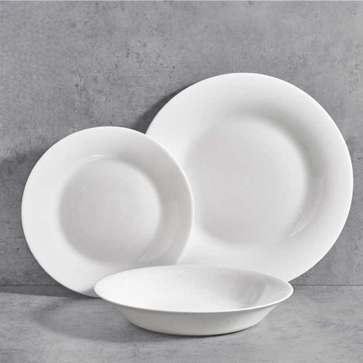 Vivalto - Luxe Borden - 18 Stuks - Wit - Horeca - Set - Pack - Witte Borden - Kwaliteit - Dinerbord - Ontbijtbord - Lunchbord
