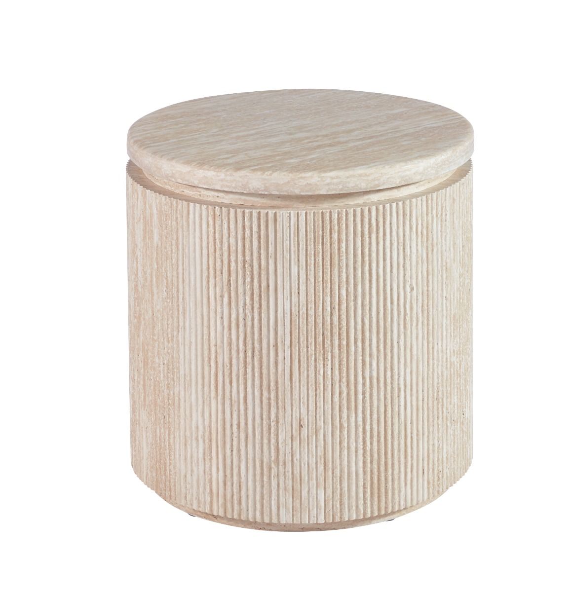 Vivente Bondo Side Table Cream - Ø55X55cm - Travertine