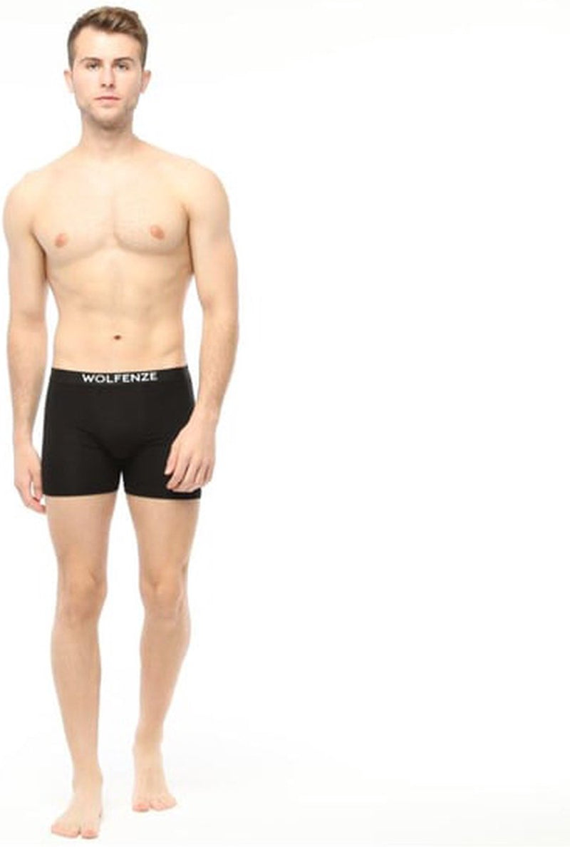 Wolfenze Premium Boxer Shorts - Size XL - Black - 5 Pieces - Luxury Boxers 
