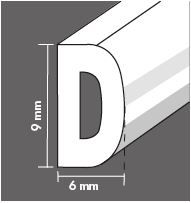 Maclean Self-adhesive Draft Strip D-Profile - White - 9mm x 6mm x 7.5m - Draft Strip 