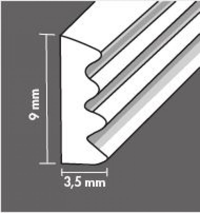 Maclean Self-adhesive Draft Strip E-Profile - White - 9mm x 4mm x 7.5m - Draft Strip 