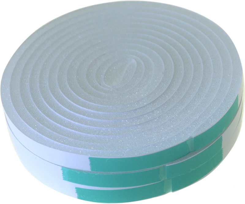 Maclean Self-adhesive Draft Strip I-Profile - PU Foam - White - 12mm x 6mm x 9m - Draft strip 