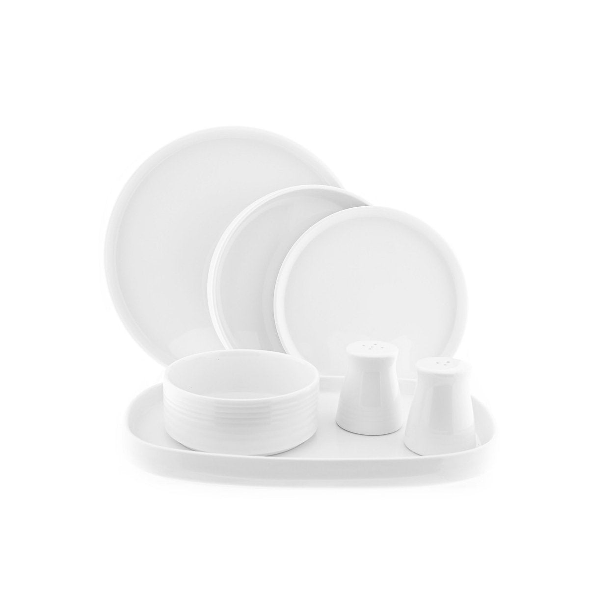 Almina Bianco - Porseleinen Serviesset - 27 - delig - Wit - 6 - Persoons - Dinerset - TEKZEN