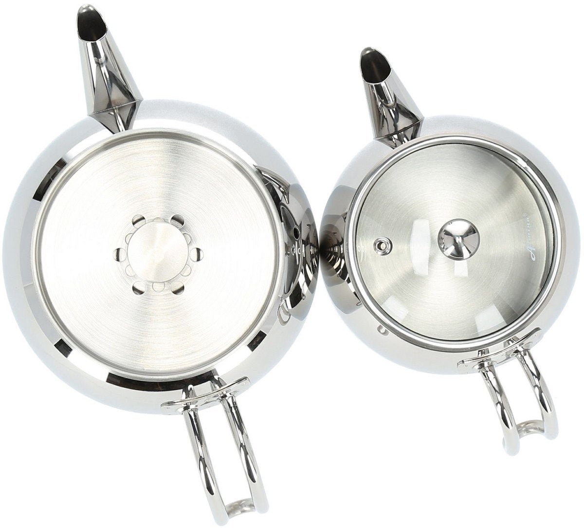 Almina Demora - Theepot Set - 1L + 2L - Edelstaal 18/10 - Inductie - Turkse Theepot - TEKZEN