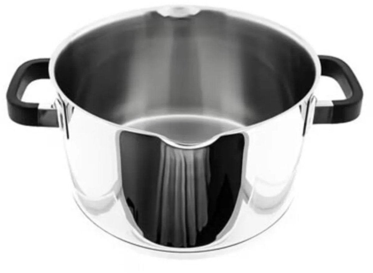 Almina Kookpan met Glazen Deksel - 28cm - 9.8L - Edelstaal - Zilver - Siliconen Handvat - TEKZEN