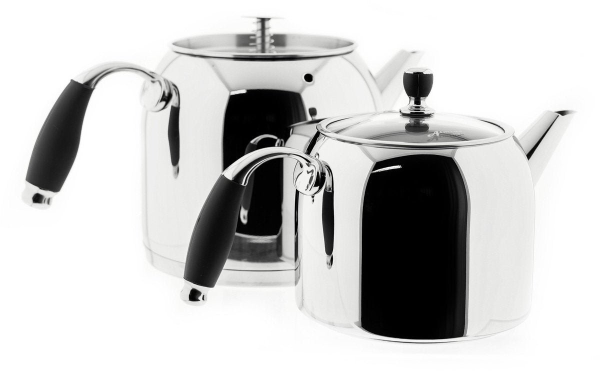Almina Viola - Theepot Set - 1.5L + 3L - Edelstaal 18/10 - Inductie - Turkse Theepot - TEKZEN