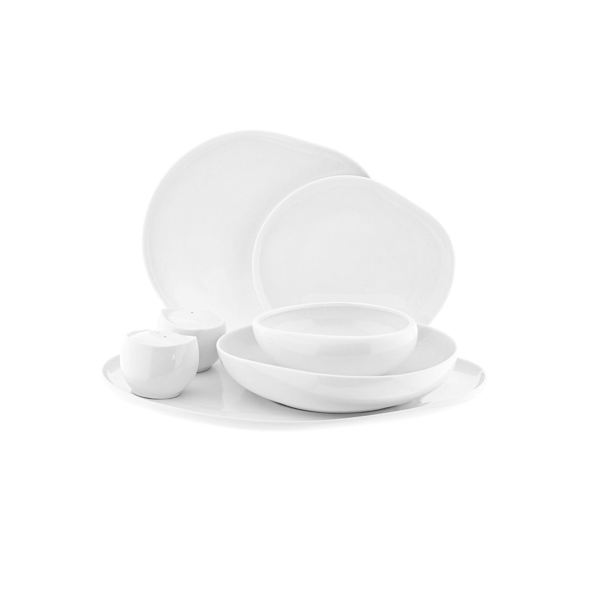 Almina Wave - Porseleinen Serviesset - 27 - delig - Wit - 6 - Persoons - Dinerset - TEKZEN