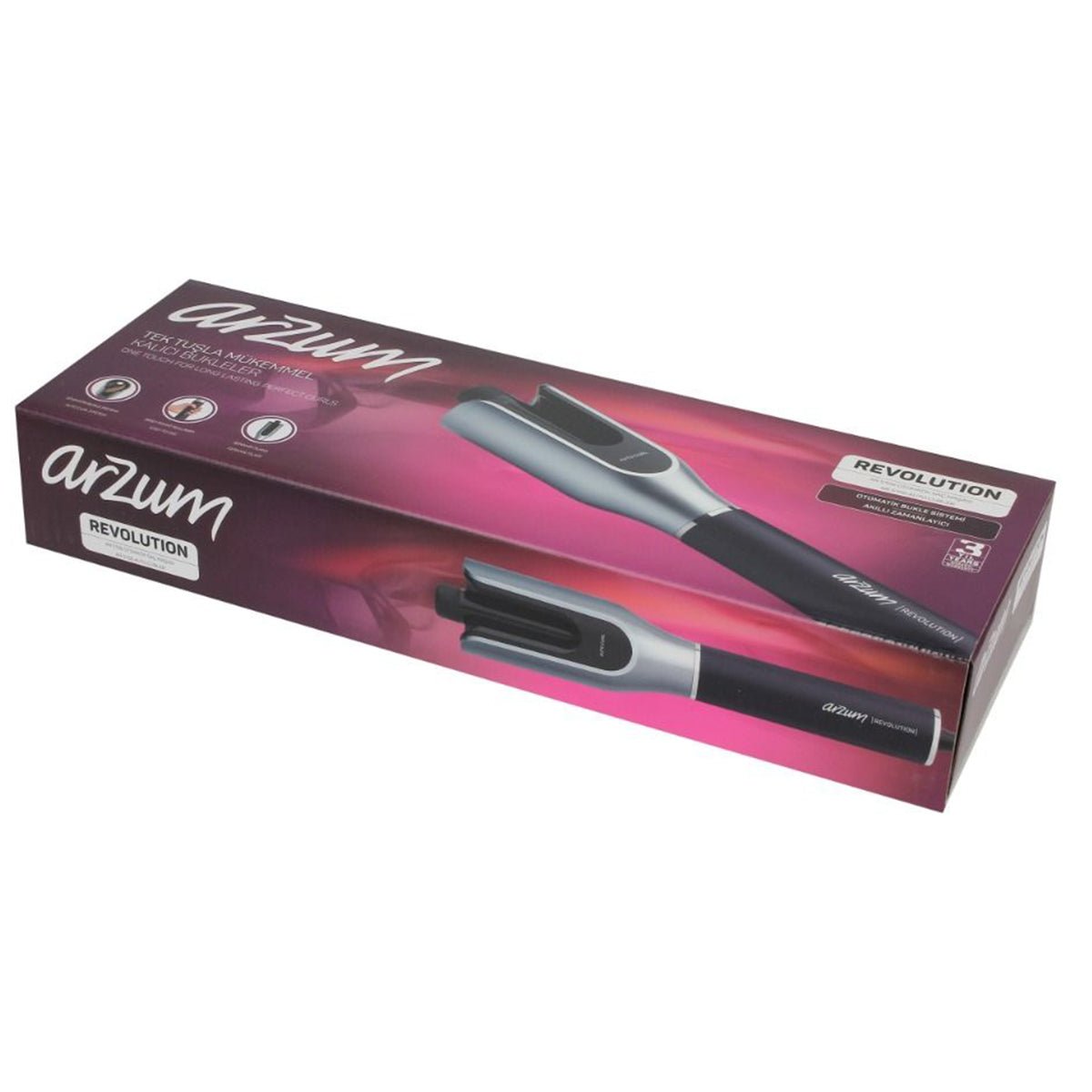 Arzum Revolution AR5156 - Automatische Krultang - Zilver/Zwart - LED - indicator - Keramische Coating - 25W - TEKZEN